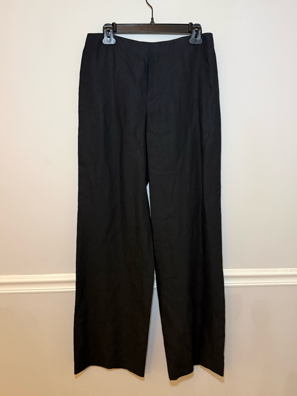 NWT Ellen Tracy linen black wide leg pants trousers. 6